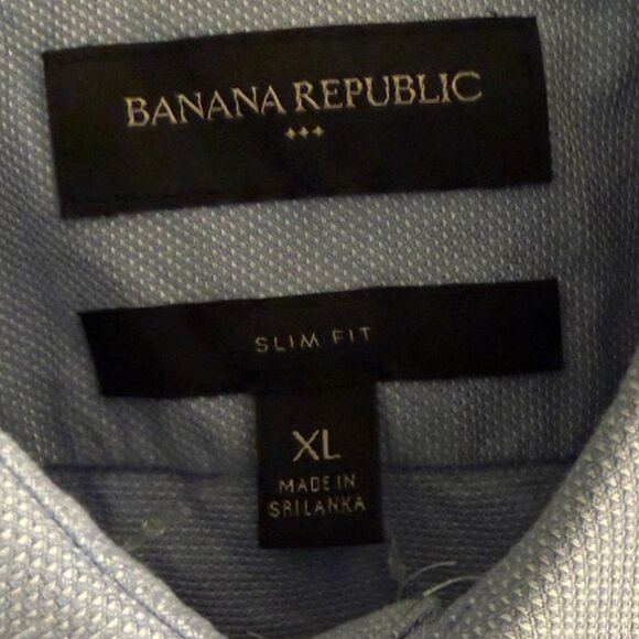 BANANA REPUBLIC Light Blue Mens Shirt Slim Fit Size XL - Picture 3 of 3
